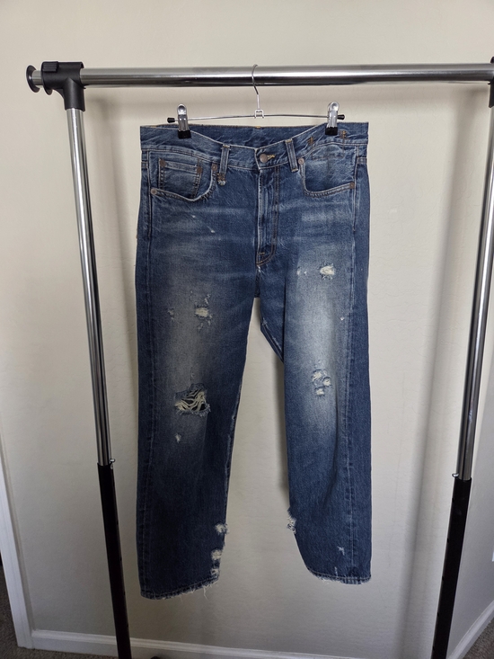R13 Denim - R13 Boyfriend Jeans Size 27 Distressed Made in Italy Kyle Indigo High End Denim